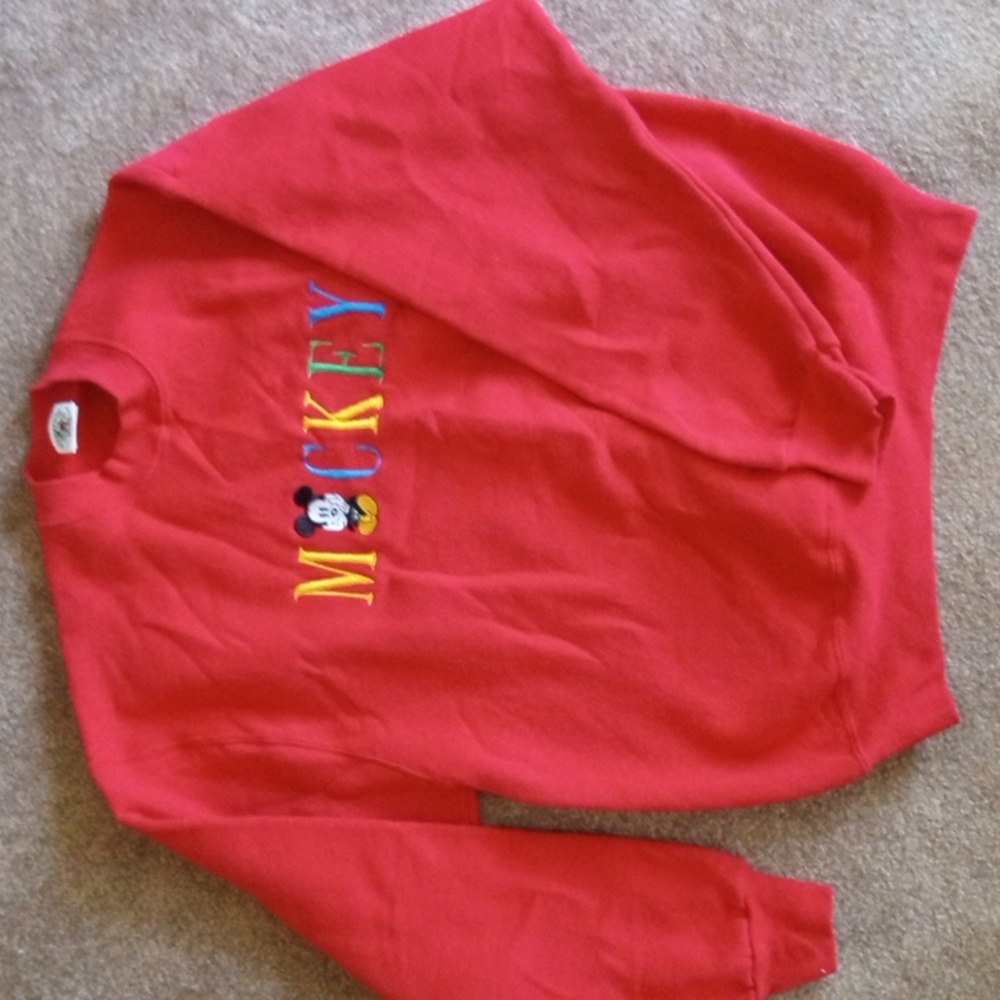 Red Mickey mouse sweatshirt Large